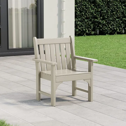 Vista 23 de WestinTrends Malibu Outdoor Patio HDPE Adirondack Silla de comedor para patio, color negro