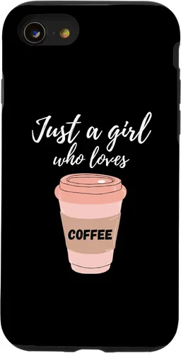 Vista 18 de Just A Girl Who Loves Coffee Funny Java Lover Design Cute Case for iPhone 16