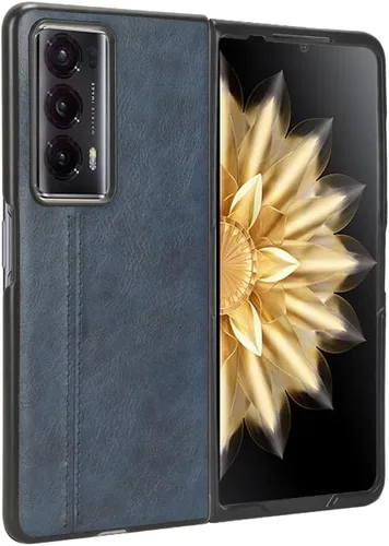 Vista 4 de Funda compatible con Honor Magic V2, piel sintética retro, ultradelgada, a prueba de golpes, compatible con Honor Magic V2 5G VER-AN10, color azul