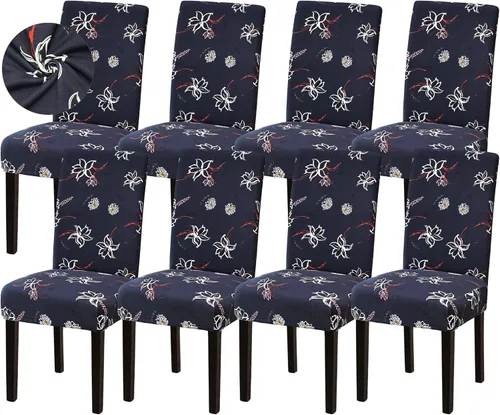 Vista 70 de Sufdari Juego de 2 fundas para sillas de comedor, fundas para sillas de cocina, fundas para sillas Parsons, protectores de sillas de elastano