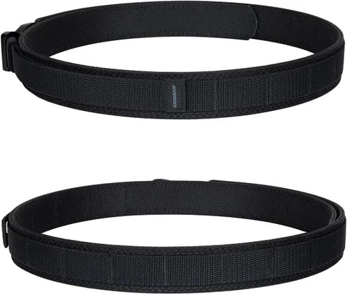 Vista 2 de IDOGEAR Cinturón táctico de nailon resistente de 1.5 pulgadas, hebilla de liberación rápida, ajustable, oculto, cinturón EDC para hombres