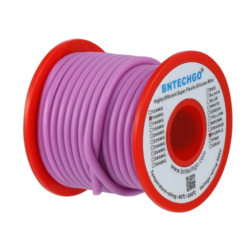 Vista 11 de BNTECHGO Carrete de alambre de silicona calibre 14 20 pies rojo y 20 pies negro flexible 14 AWG alambre de cobre estañado trenzado