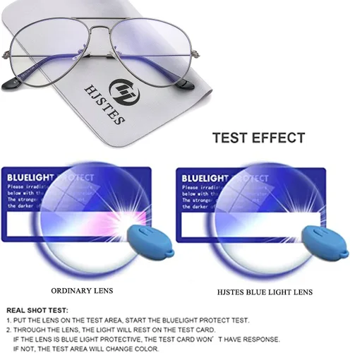 Vista 6 de HJSTES Lentes de aviador de lente transparente luz azul para mujeres y hombres marco de piloto anteojos clásicos sin receta