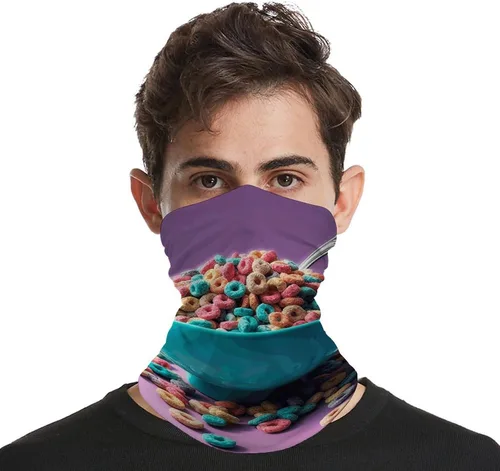 Vista 3 de Máscara facial transpirable a prueba de viento, cereal en cuenco, para enfriar el sol, a prueba de polvo, pasamontañas, bandana, para hombres
