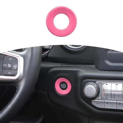 Vista 15 de RT-TCZ para Jeep JL Anillo de Cubierta de Botón de Arranque/Parada para Jeep Wrangler JL JLU Gladiator JT 2018-2024 Accesorios de Interior Azul Bebé