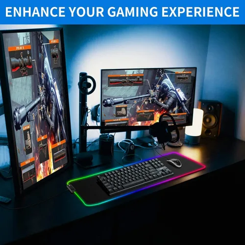 Vista 7 de Alfombrilla de ratón Game Dead by Daylight RGB para videojuegos para videojuegos computadora gamer XXL iluminación LED grande colorida luminosa 3543