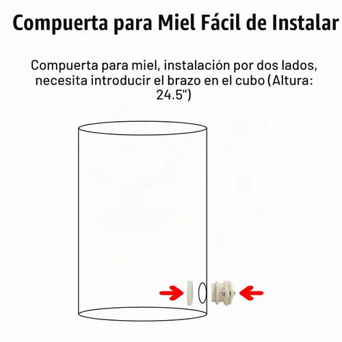 Vista 5 de VINGLI Extractor Manual de Miel de 2 Marcos, Separador, Tambor Giratorio de Panal de Acero Inoxidable de Grado Alimenticio, Manivela Manual