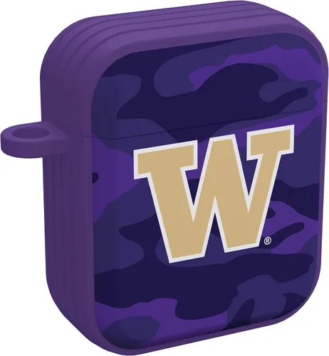 Vista 5 de AFFINITY BANDS Washington Huskies Camo HDX - Funda compatible con Apple AirPods Generaciones 1 y 2