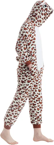 Vista 4 de Ishua Cheetah Onesie, Leopard Costume Onesie, Children Cheetah Animal Onesie Costumes, Leopard Oneside Costume Halloween(130)