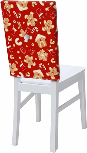 Vista 11 de Fundas para respaldo de silla de comedor, bolas de Navidad con diseño de copo de nieve en color rojo de invierno, fundas para sillas de cocina Árbol