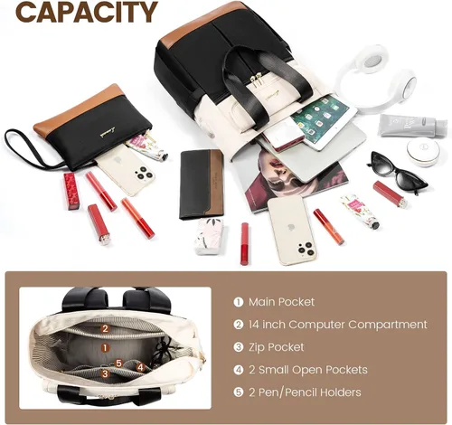 Vista 4 de LOVEVOOK Mochila para mujer, mini mochilas convertibles para adolescentes y niñas, pequeña bolsa universitaria para el trabajo, escuela, viajes