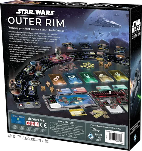 Vista 2 de Asmodee Star Wars Outer Rim Juego de mesa - Juego de estrategia, divertida aventura familiar para niños y adultos, a partir de 14 años, 1-4
