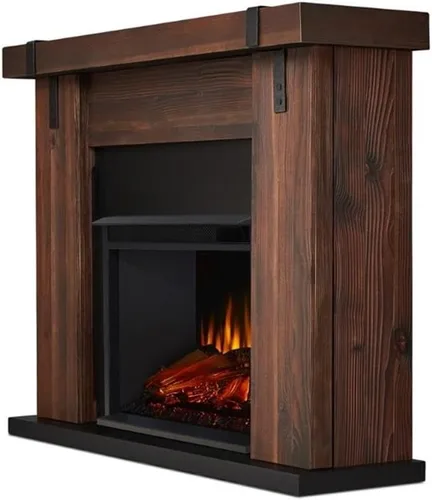 Vista 4 de Aspen - Chimenea eléctrica de 49 pulgadas en madera de castaño Real Flame