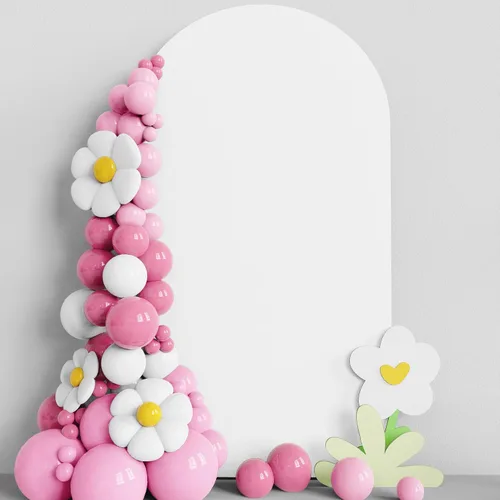 Vista 6 de Asee'm Cubierta de arco de boda de 6 pies, color beige, ajustada, cubierta de elastano ajustable de 2 caras, cubierta de fondo para decoración