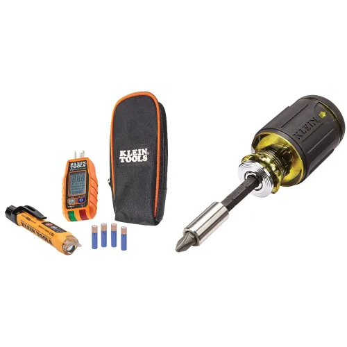 Vista 8 de Klein Tools Kit de prueba eléctrica con probador GFCI, detector de voltaje y destornillador de trinquete 11 en 1