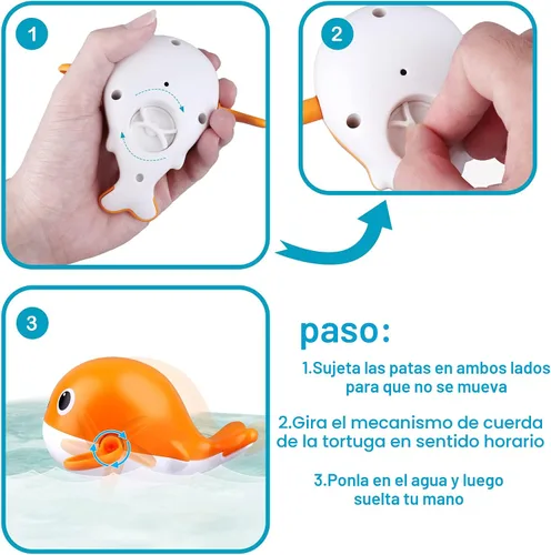 Vista 4 de Dwi Dowellin Juguete de baño para niños pequeños, juguete de bañera con juguetes de natación flotantes sin moho y tazas apilables, juego de pesca