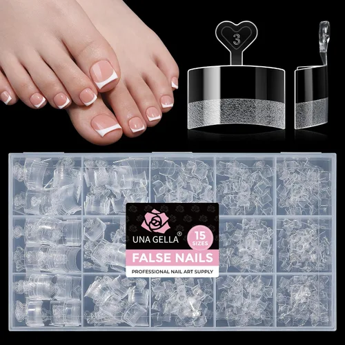 Vista 18 de UNA GELLA Puntas de uñas de gel de almendra cortas: 504 puntas de uñas