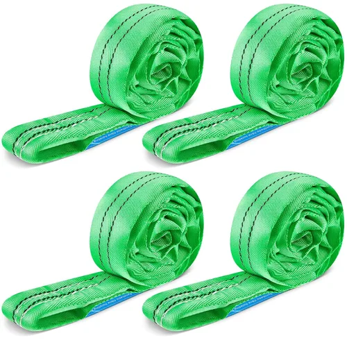 Vista 8 de Fabbay 4 eslingas redondas de poliéster resistente de 3.3 pies, correas de elevación redondas para elevación, remolque, mudanza, muebles