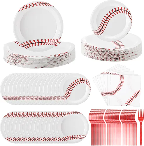 Vista 8 de Zhehao Juego de 192 platos y servilletas de papel de fútbol, suministros para fiestas de fútbol, 7 pulgadas, 9 pulgadas, platos de papel