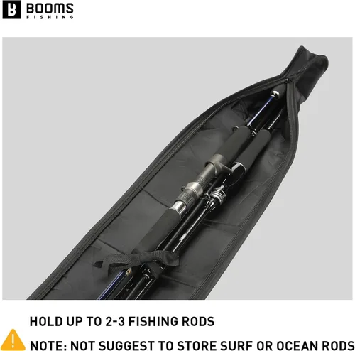 Vista 3 de Booms Fishing PB3 - Funda para caña de pescar de 4.4 pies a 5 pies, funda plegable portátil para caña de pescar con cremalleras bidireccionales