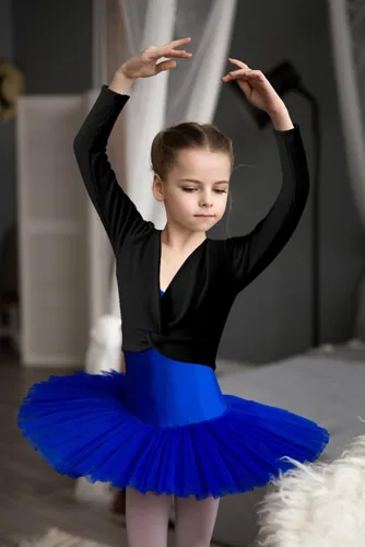 Vista 6 de BAKPH Leotardos de ballet para niñas para bailar con espalda hueca, parte delantera brillante, cintura y espalda de malla