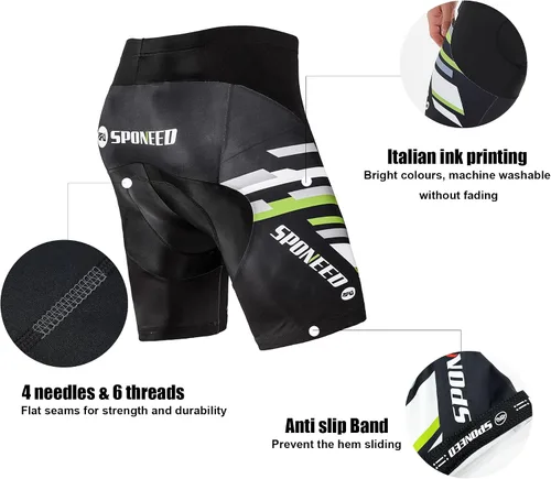 Vista 5 de sponeed - Pantalones cortos de bicicleta para hombre
