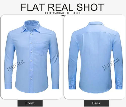 Vista 9 de JMIERR Camisa casual de algodón y lino con botones para hombre