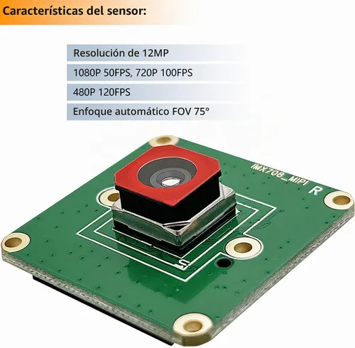 Vista 2 de Módulo de cámara de enfoque automático de 12MP para Raspberry Pi, sensor IMX708, FOV de 75°, HDR, compatible con Pi 5,4,3, Zero, CM4