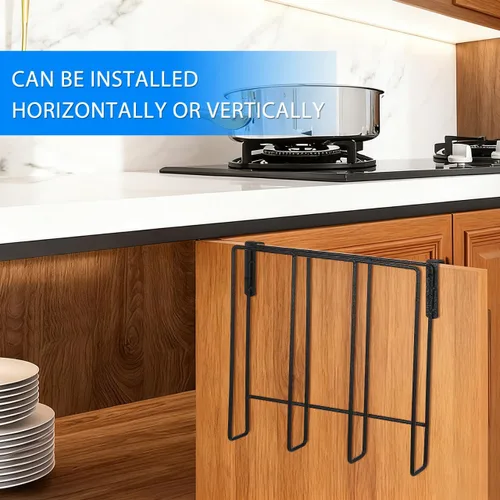 Vista 5 de Hemoton Estante de almacenamiento de cocina de acero inoxidable, negro, 20 pulgadas