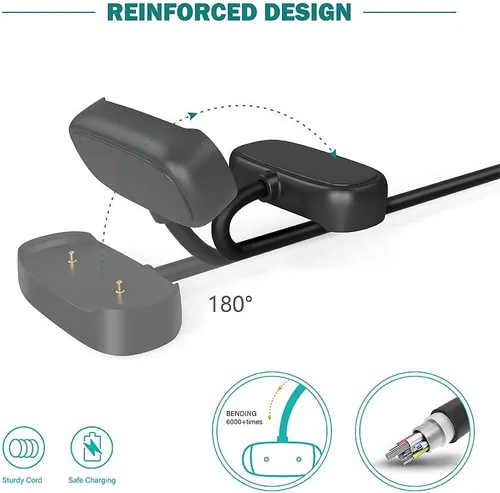Vista 2 de Paquete de 2 cargadores compatibles con Amazfit T-Rex 2 cable de carga de repuesto con cable USB de 3.3 pies para reloj inteligente Amazfit T-Rex 2