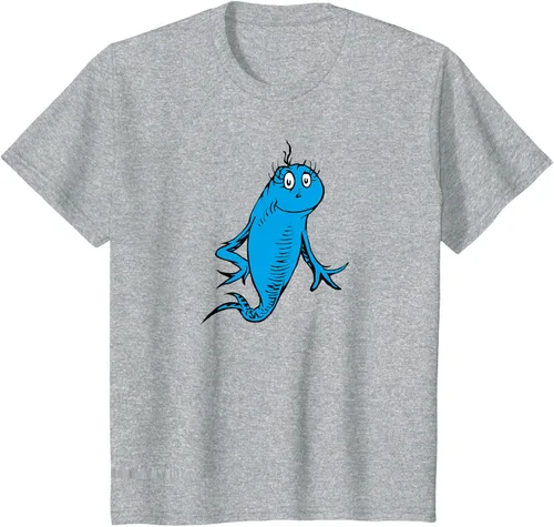 Vista 54 de Dr. Seuss Blue Fish Character - Camiseta con licencia oficial Negro