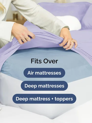 Vista 186 de Extra Deep Twin XL Sheet Set - 3 Piece College Dorm Room - White 01-Blanco