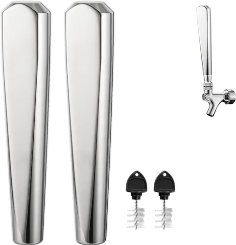 Vista 8 de Mango de grifo de barril de acero inoxidable para Kegerator - Grifo de cerveza casera estadounidense de rosca estándar de 3/8 pulgadas