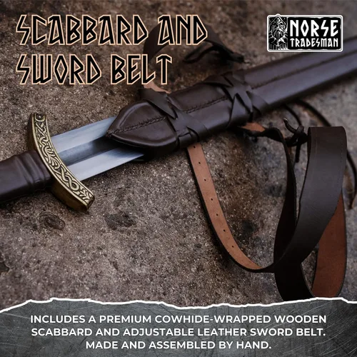 Vista 6 de Norse Tradesman Espada vikinga de acero para primavera