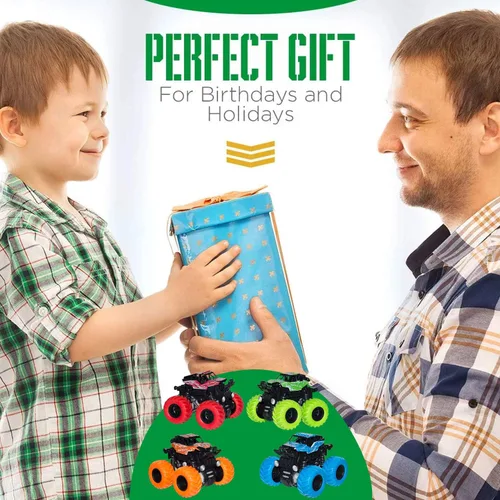 Vista 7 de LONANDY Monster Trucks para niños de 4 a 7 años, paquete de 4 camiones de juguete Push Go Pull Back para niños de 2 a 4 años, el mejor regalo