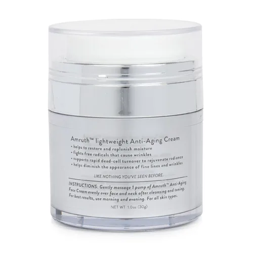 Vista 8 de Amruth Resveratrol Crema facial antienvejecimiento diaria, tarro de 1 onza con bomba, ligera, reafirma y nutre la piel, suaviza la apariencia