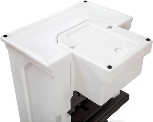 Vista 5 de Step2 Mobile Helper, taburete y soporte de torre para niños pequeños, altura ajustable y almacenamiento integrado, pies antideslizantes, incluye