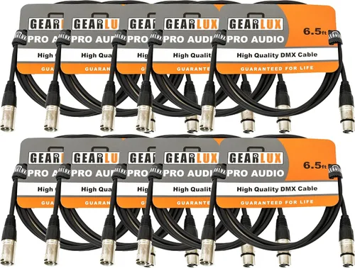Vista 18 de Gearlux Cable DMX, 3 pines, macho a hembra, 3.2 pies - paquete de 10