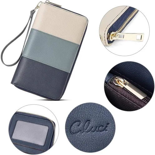 Vista 7 de CLUCI Bolsos de cuero genuino bolso paquetes con las mujeres cartera grande diseñador de cuero cremallera alrededor