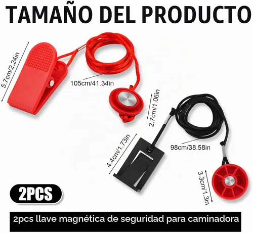 Vista 2 de NQEUEPN 2 llaves de seguridad universales para cinta de correr, bloqueo de parada de emergencia, interruptor de seguridad magnético de repuesto