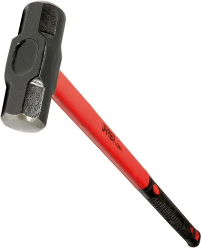 Vista 6 de URREA Martillo de trineo – Martillo de perforación de cabeza de acero de 2 libras con cabezal de golpe forjado y mango acolchado de fibra de vidrio