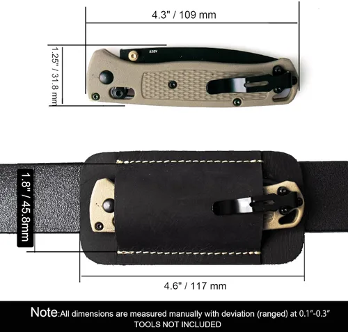 Vista 3 de Topstache Funda para Cuchillo, Funda de Cuchillo Hecha a Mano, Funda de Cuero de Transporte Horizontal para Cinturón, Organizador de Bolsillo EDC