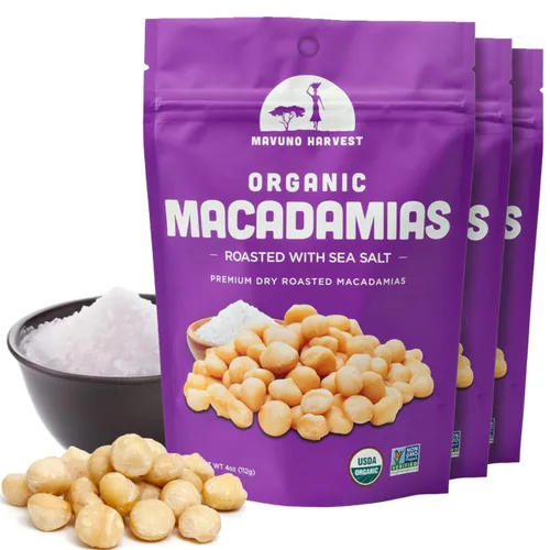Vista 12 de Mavuno Harvest Anacardos tostados orgánicos con sal marina Anacardos enteros tostados secos Snacks saludables veganos sin OMG para niños