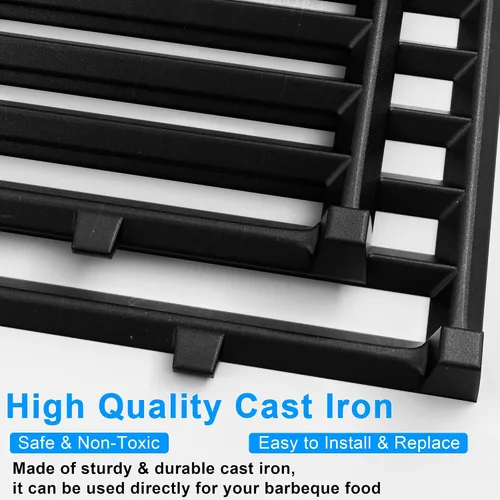 Vista 2 de DELSbbq 66097 66089 - Rejillas para Weber Genesis II 400 y LX 400 Series for Genesis II E/S-410, E/S-415, E/S-435, LX E/S-440, Cast Iron Grill