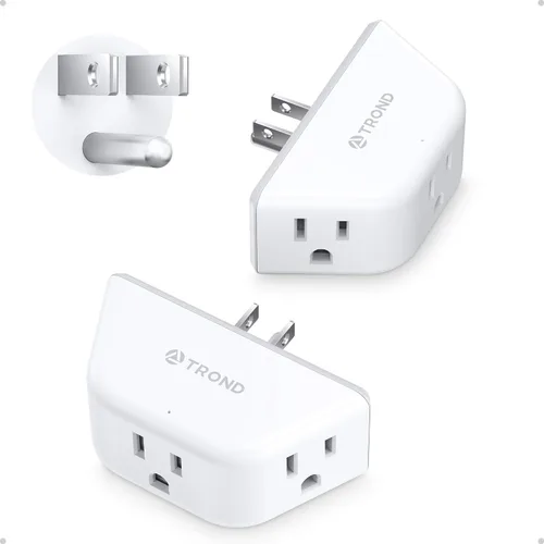 Vista 22 de TROND Extensor de salida con USB, divisor de pared con 2 tomas AC, 3 puertos USB, adaptador de enchufe de pared de diseño de 3 lados, elementos