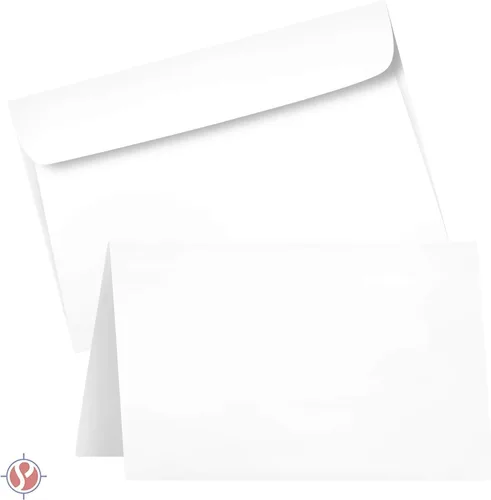 Vista 2 de Juego de tarjetas plegables grandes en blanco, cartulina blanca de 8.5 x 11 pulgadas y sobres de 6 x 9 pulgadas, perfecto para saludos de negocios