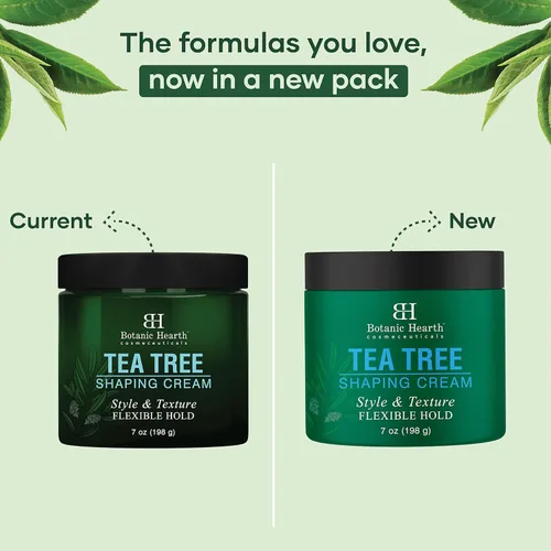Vista 7 de Botanic Hearth Crema moldeadora de árbol de té, crema para peinar el cabello con colágeno y biotina, estilo y textura, sujeción fuerte y flexible
