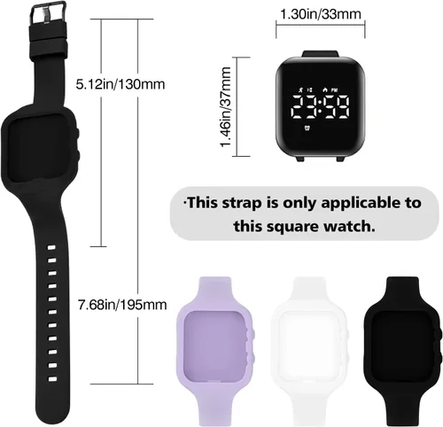 Vista 5 de A ALPS Reloj cuadrado Lightpurple Plus Correa cuadrada púrpura claro
