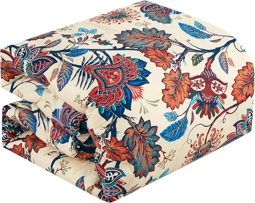 Vista 9 de Chezmoi Collection Azura Juego de Edredón Floral de 2 Piezas Tamaño Individual - Juego de Ropa de Cama de Microfibra Estampada Ligera Multicolor