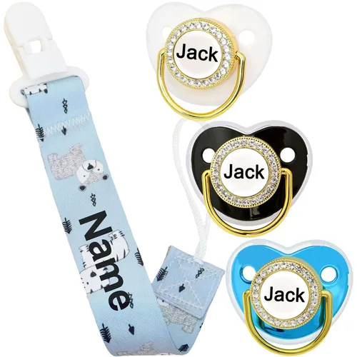 Vista 8 de 4 unidades, chupete personalizado con nombre, clip para chupete personalizado, regalo de bebé para niños y niñas recién nacidos, accesorio de bebé